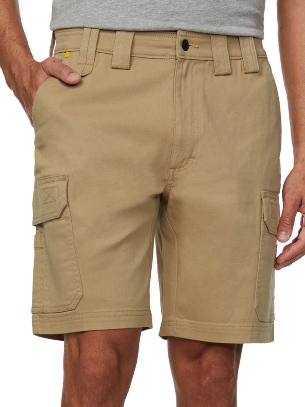 CAT Caterpillar Men’s Tan Cargo Shorts Stretch Rugged Workwear W32 L10
